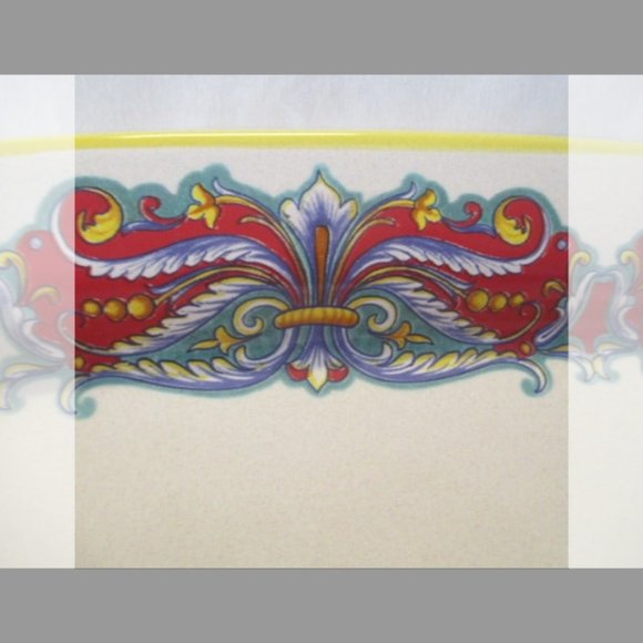 Vtg Italian Ceramica Nova Deruta Serving Platter Decorated--Decal & Hand Painted - Picture 2 of 11